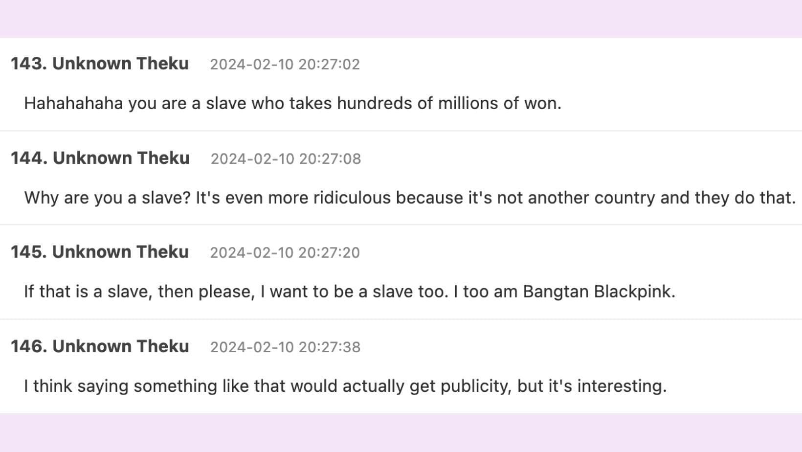 Netizens react to the claims of North Korean media. (Image via Theqoo & Google Translate)
